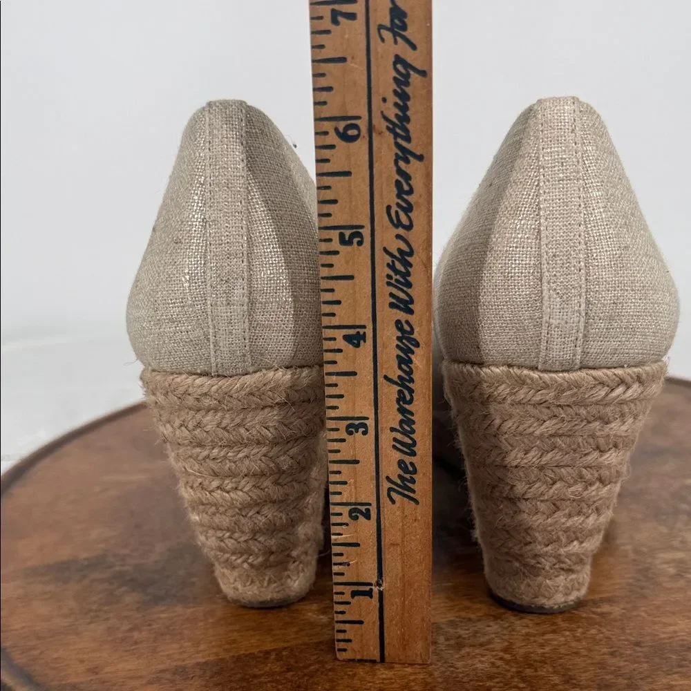 J Crew Shoes Wm 12 Espadrille Wedge Heels Seville Gold Metallic Slip On